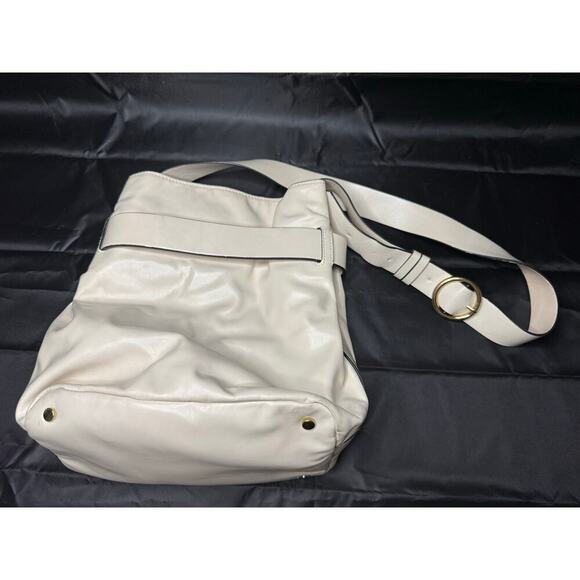ZARA Trafaluc White Bucket-Style Small Leather Shoulder Bag - Picture 2 of 6